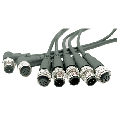 M12 maak het Mannetje van de Kabelassemblage aan Wijfje met 4 waterdicht spelden 8 Pin Connector