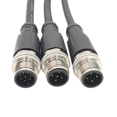 M12 maak het Mannetje van de Kabelassemblage aan Wijfje met 4 waterdicht spelden 8 Pin Connector