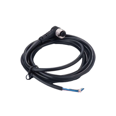 Kabel 100cm van Phoenix M12 van de metaalschroef Lengtemannetje aan Vrouwelijke Zwarte met pvc-Dekking