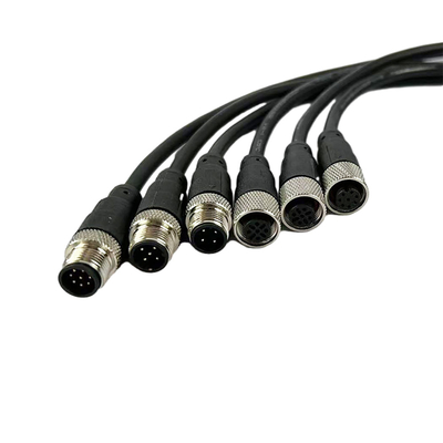 Van de de Kabelassemblage van de douane Multikern M12 de Rechte hoekmannetje voor Sensor