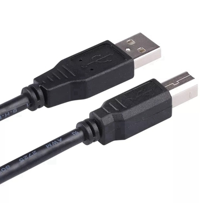 De zwarte Kabel van Hoge snelheidsusb, een Mannetje aan een Wijfje 2,0 USB-Printer Cord