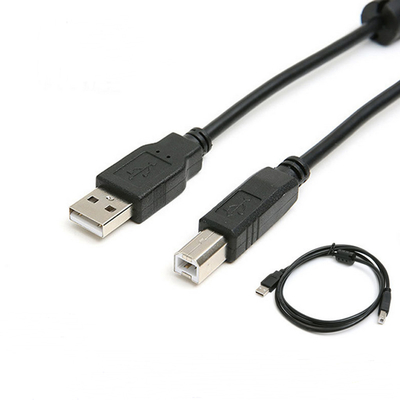 De zwarte Kabel van Hoge snelheidsusb, een Mannetje aan een Wijfje 2,0 USB-Printer Cord