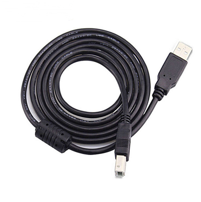 De zwarte Kabel van Hoge snelheidsusb, een Mannetje aan een Wijfje 2,0 USB-Printer Cord