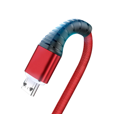 Het nylon vlechtte Laag USB Ladend Gegevenskabel 3Ft 2.4A voor Mp3 Mp4