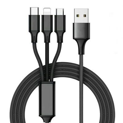 3 in 1 2.4A USB die het Type C laden van Gegevenskabel Multioem van de Havenfunctie ODM