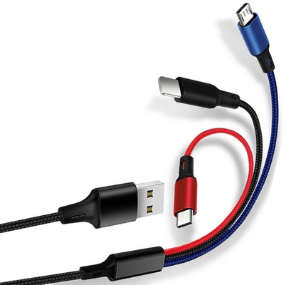 3 in 1 2.4A USB die het Type C laden van Gegevenskabel Multioem van de Havenfunctie ODM