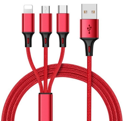 3 in 1 2.4A USB die het Type C laden van Gegevenskabel Multioem van de Havenfunctie ODM