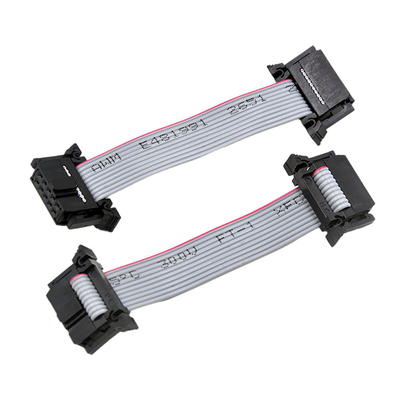 10P de Kabelassemblage van Grey Color IDC, 2.54mm het Lint Vlakke Kabel van de Hoogte Dubbele Rij