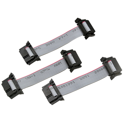 10P de Kabelassemblage van Grey Color IDC, 2.54mm het Lint Vlakke Kabel van de Hoogte Dubbele Rij