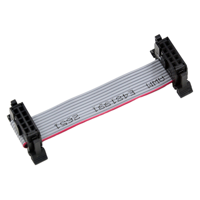 10P de Kabelassemblage van Grey Color IDC, 2.54mm het Lint Vlakke Kabel van de Hoogte Dubbele Rij