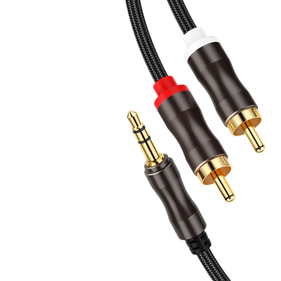 Kleurrijke Video-audio Kabels, Stereojack cables 2 Rca 3.5Mm Digitaal aan Mannetje voor Auto