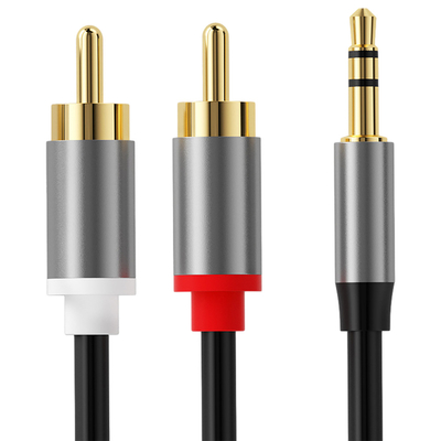 Kleurrijke Video-audio Kabels, Stereojack cables 2 Rca 3.5Mm Digitaal aan Mannetje voor Auto