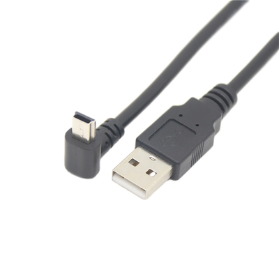 USB 2,0 Mannelijk USB die Gegevenskabel Mini With Right Angle Connector laden