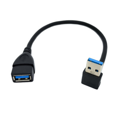 90 Graad Rechte hoek USB die Gegevenskabel met USB 3,0 Mannetje aan Vrouwelijke Adapter belasten