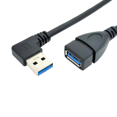 90 Graad Rechte hoek USB die Gegevenskabel met USB 3,0 Mannetje aan Vrouwelijke Adapter belasten