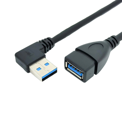 90 Graad Rechte hoek USB die Gegevenskabel met USB 3,0 Mannetje aan Vrouwelijke Adapter belasten