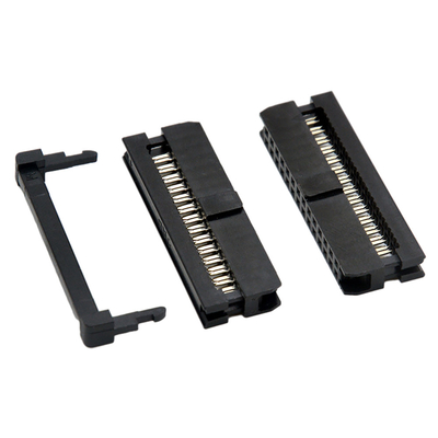 IDC Vrouwelijke 14 Pin Cable Connector Black Color 1.27mm 2.0mm Hoogte