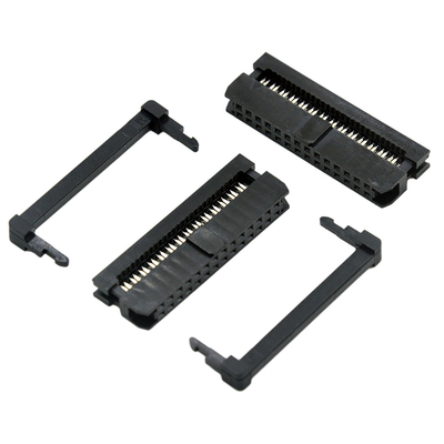IDC Vrouwelijke 14 Pin Cable Connector Black Color 1.27mm 2.0mm Hoogte