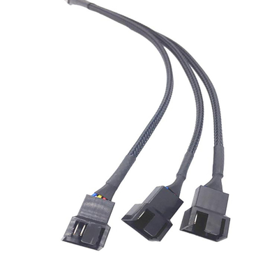 Bylon Protection 2.54mm Pitch 4 Pin Draad Harnesses 30cm Lengte Zwarte Kleur Voor Computer Fan