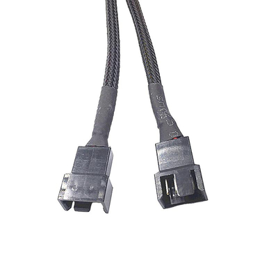 Bylon Protection 2.54mm Pitch 4 Pin Draad Harnesses 30cm Lengte Zwarte Kleur Voor Computer Fan