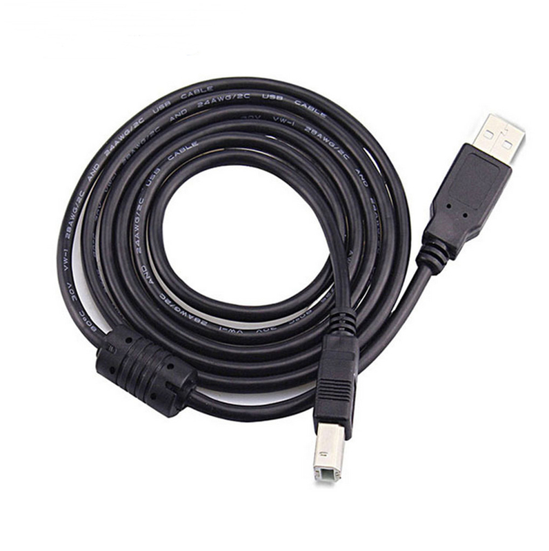De zwarte Kabel van Hoge snelheidsusb, een Mannetje aan een Wijfje 2,0 USB-Printer Cord