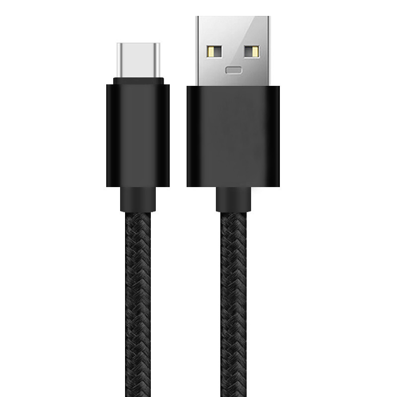Zwarte Kleur 3A die USB Gegevenskabel Nylon Gevlecht RoHS-Verklaard Ce laden
