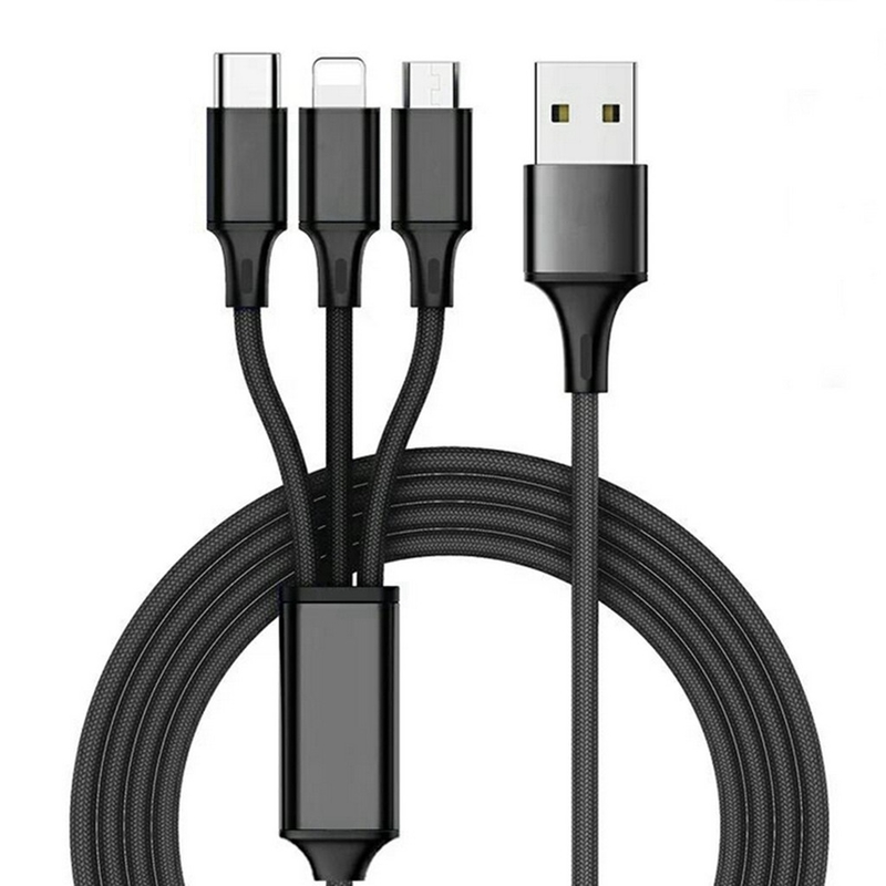 3 in 1 2.4A USB die het Type C laden van Gegevenskabel Multioem van de Havenfunctie ODM