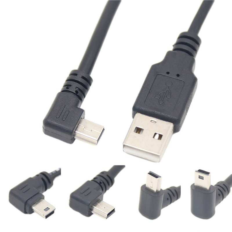 USB 2,0 Mannelijk USB die Gegevenskabel Mini With Right Angle Connector laden