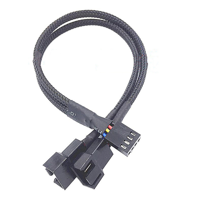 Bylon Protection 2.54mm Pitch 4 Pin Draad Harnesses 30cm Lengte Zwarte Kleur Voor Computer Fan